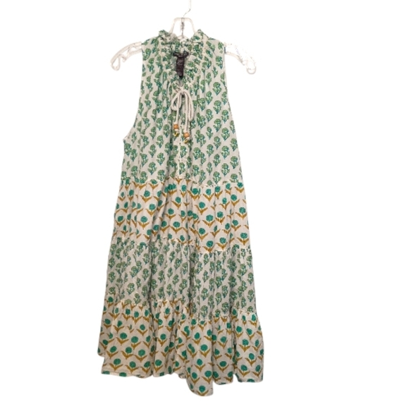 Chelsea & Theodore Dresses & Skirts - Chelsea & Theodore -Green and Whitew Patterned Sleeveless Dress - Size 2X/2T